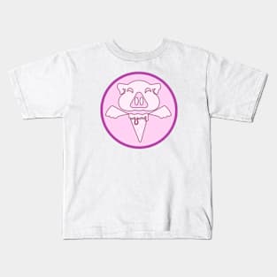 Pink Pigasus on a Cone Kids T-Shirt